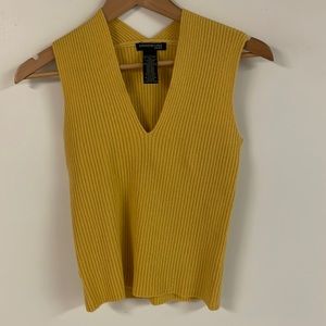 V neck ribbed sleeveless sweater
